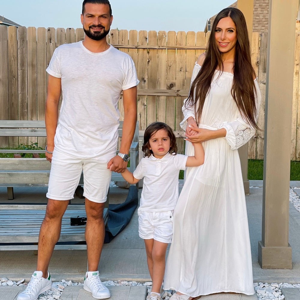 White off the shoulder maxi dress